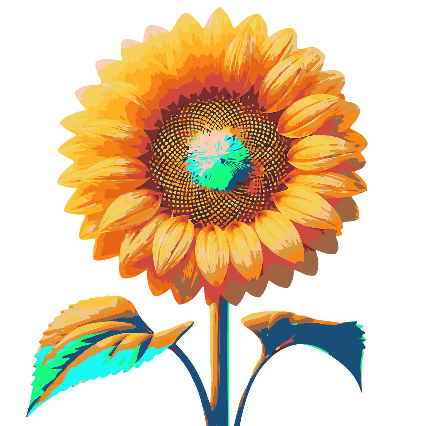 Sunflower graphic T-shirt with a bold, colourful design 