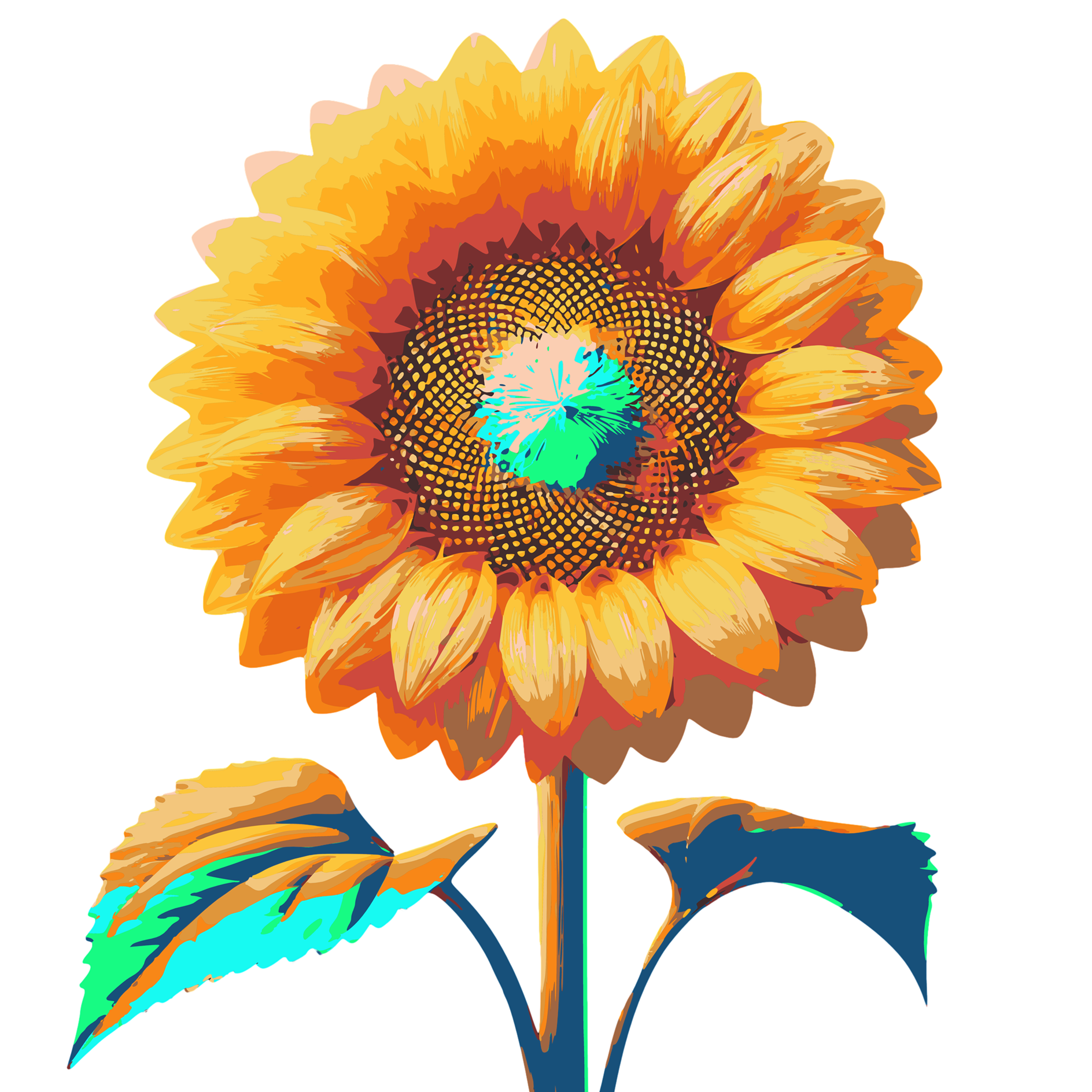 Sunflower graphic T-shirt with a bold, colourful design 