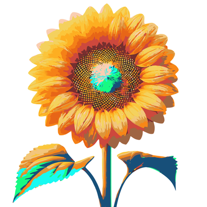 Sunflower graphic T-shirt with a bold, colourful design 